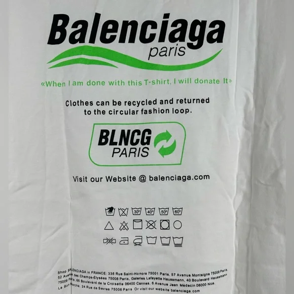 Balenciaga Recycle-Print Jersey Short Sleeve T-Shirt, Men's Size L